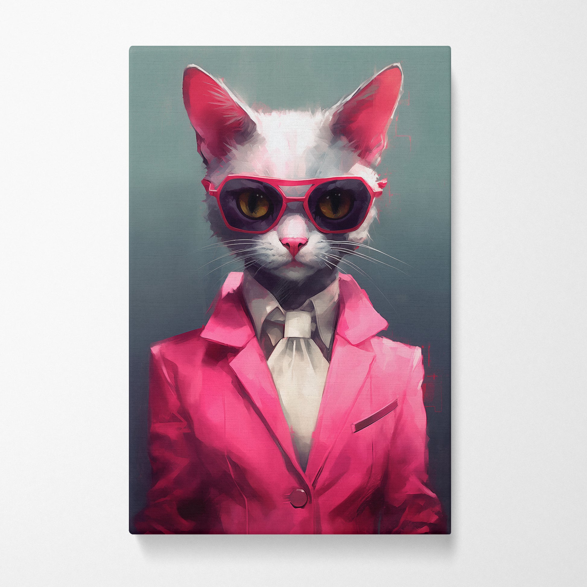 Trend Cat in Pink Blazer Canvas Print ArtLexy   