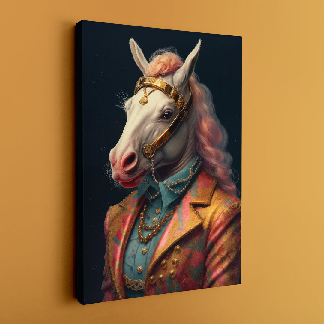 Baroque Horse in Opulent Blazer Canvas Print ArtLexy   