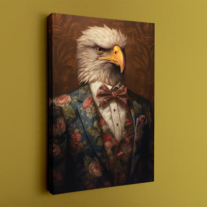 Eagle in Floral Jacket Canvas Print ArtLexy   