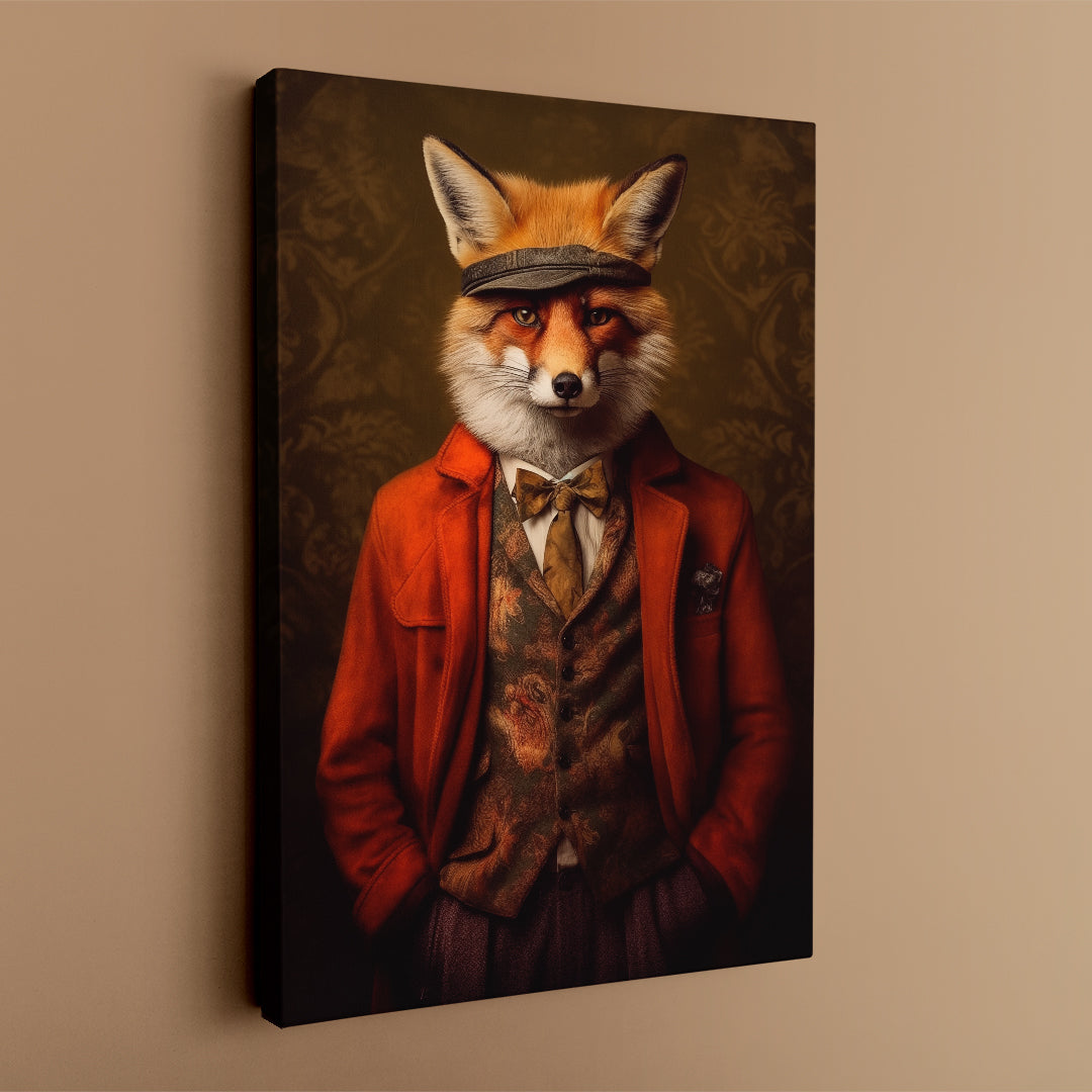 Dapper Fox with Hat Canvas Print ArtLexy   