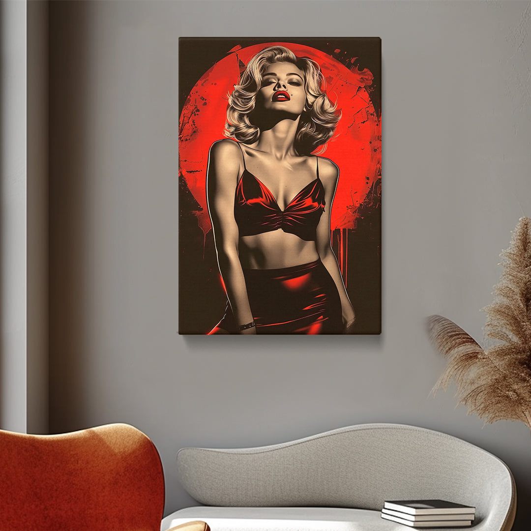 Captivating Woman in Red Canvas Print ArtLexy   