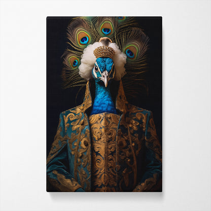 Royal Anthropomorphic Peacock Portrait Canvas Print ArtLexy   