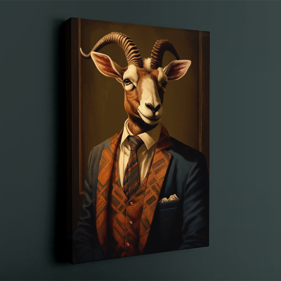 Gentleman Goat in Suit Canvas Print ArtLexy   