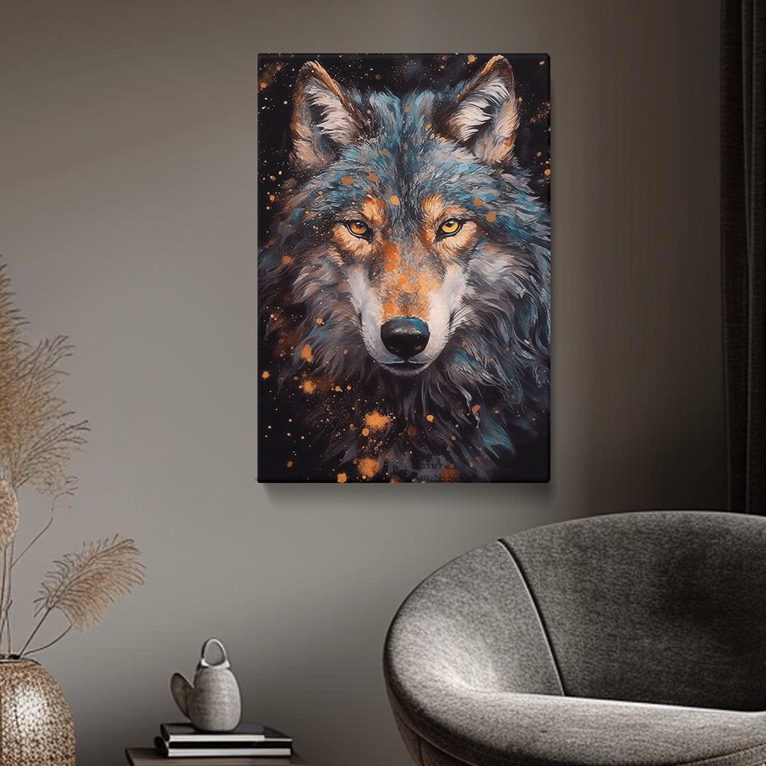 Cosmic Wolf Stardust Canvas Print ArtLexy   