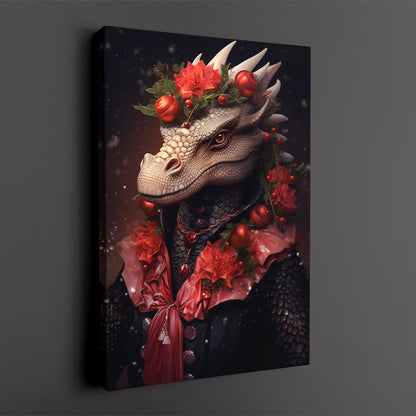 Festive Dragon Portrait Canvas Print ArtLexy   