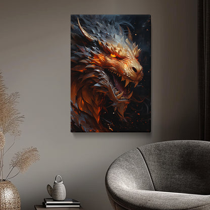 Fiery Dragon Roar Canvas Print ArtLexy   