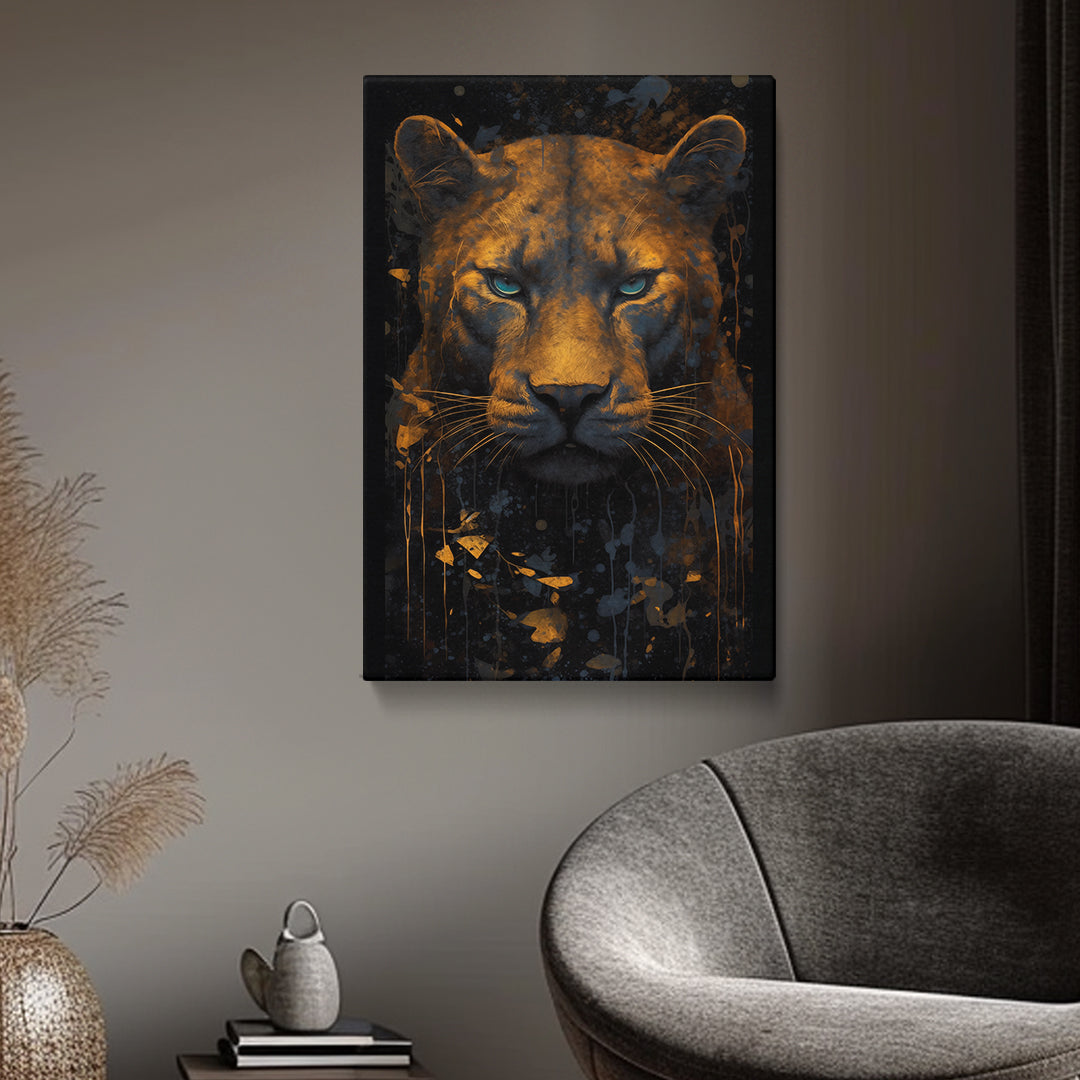 Commanding Lioness Gaze Canvas Print ArtLexy   