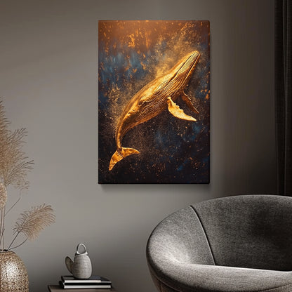 Golden Humpback Whale Canvas Print ArtLexy   