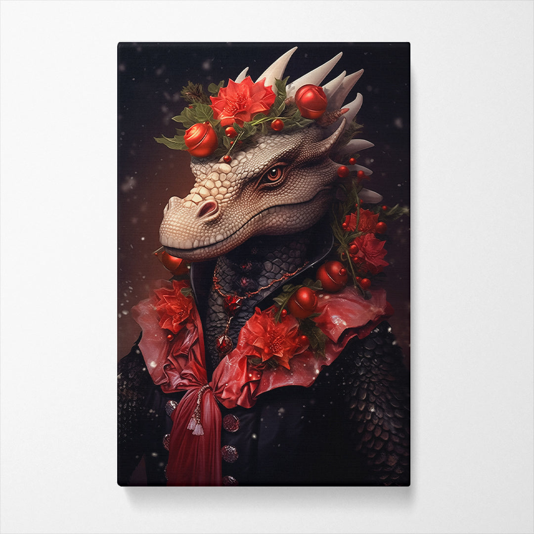 Festive Dragon Portrait Canvas Print ArtLexy   