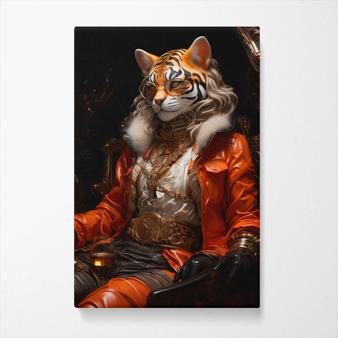 Distinguished Tiger in Vintage Garb Canvas Print ArtLexy   