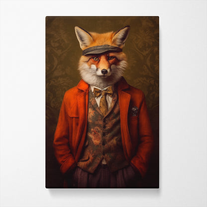Dapper Fox with Hat Canvas Print ArtLexy   