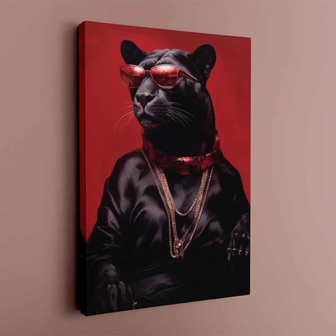 Panther in Black Attire Canvas Print ArtLexy   