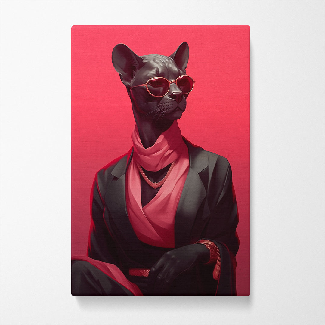 Fashion Forward Cat in Tuxedo Canvas Print ArtLexy   