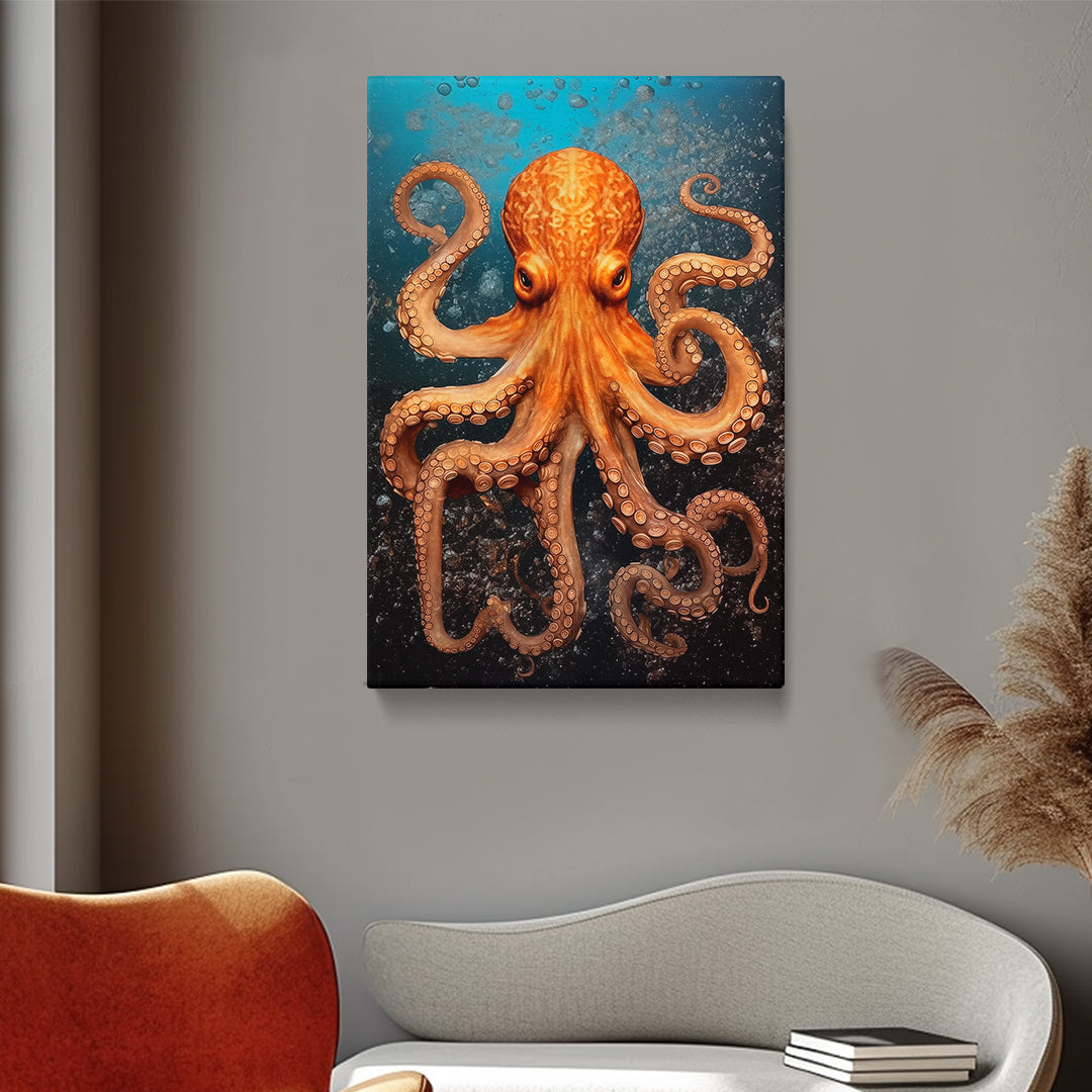 Orange Octopus Canvas Print ArtLexy   