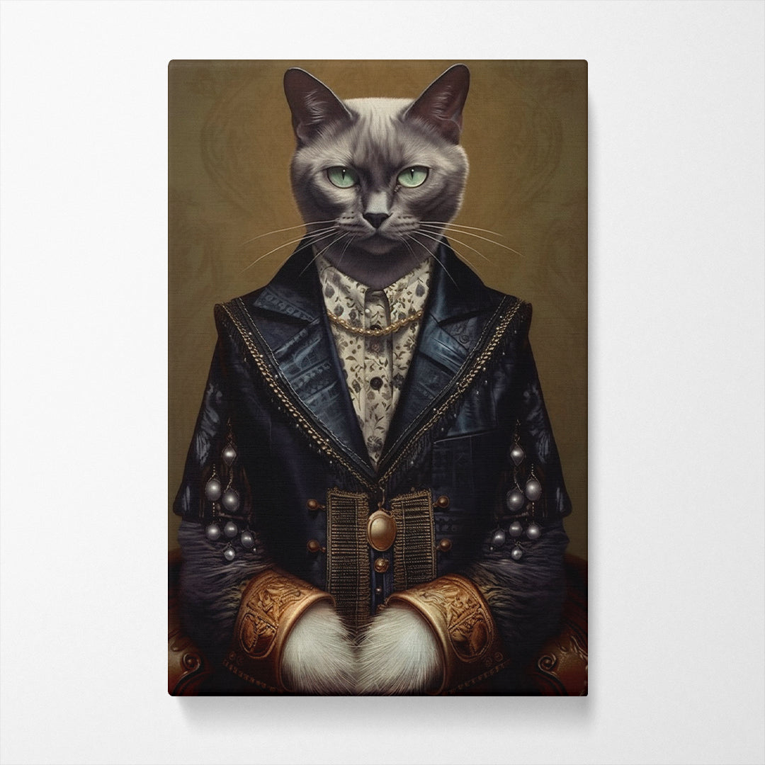 Noble Cat in Vintage Attire Canvas Print ArtLexy   