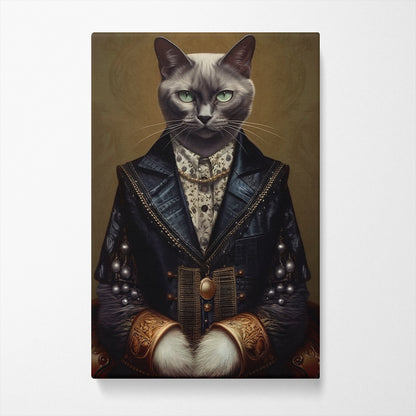 Noble Cat in Vintage Attire Canvas Print ArtLexy   