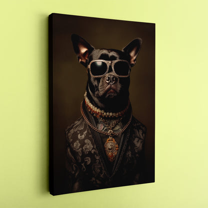 Chic Dog in Sunglasses Canvas Print ArtLexy   