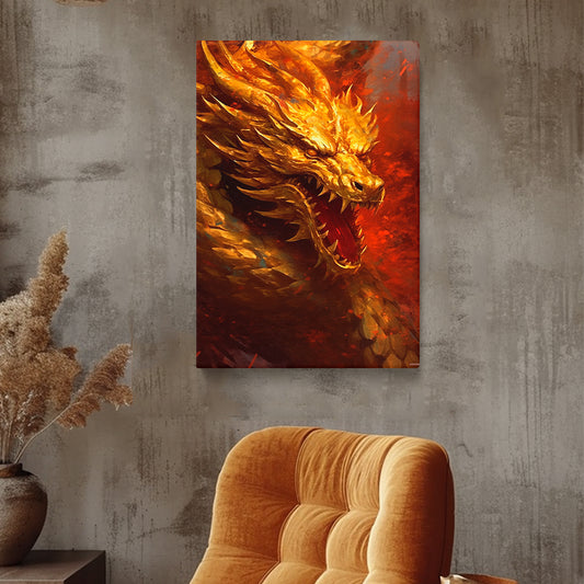 Fiery Dragon Fury Canvas Print ArtLexy 1 Panel 16"x24" inches 