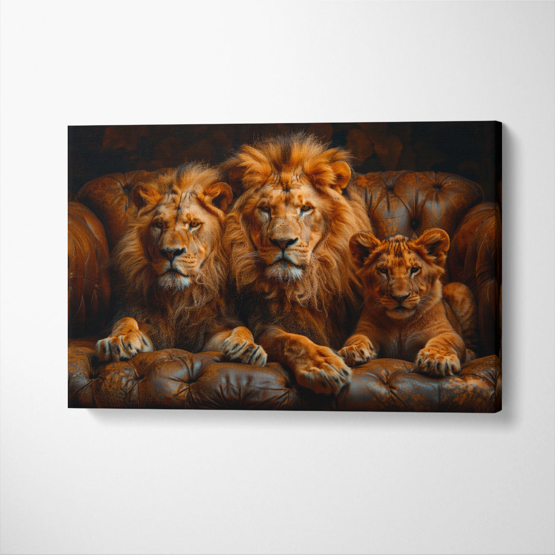 Majestic Lion Family Canvas Print ArtLexy   