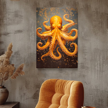 Amber Octopus in Motion Canvas Print ArtLexy   