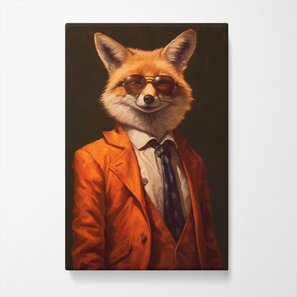 Dashing Fox in Orange Blazer Canvas Print ArtLexy   