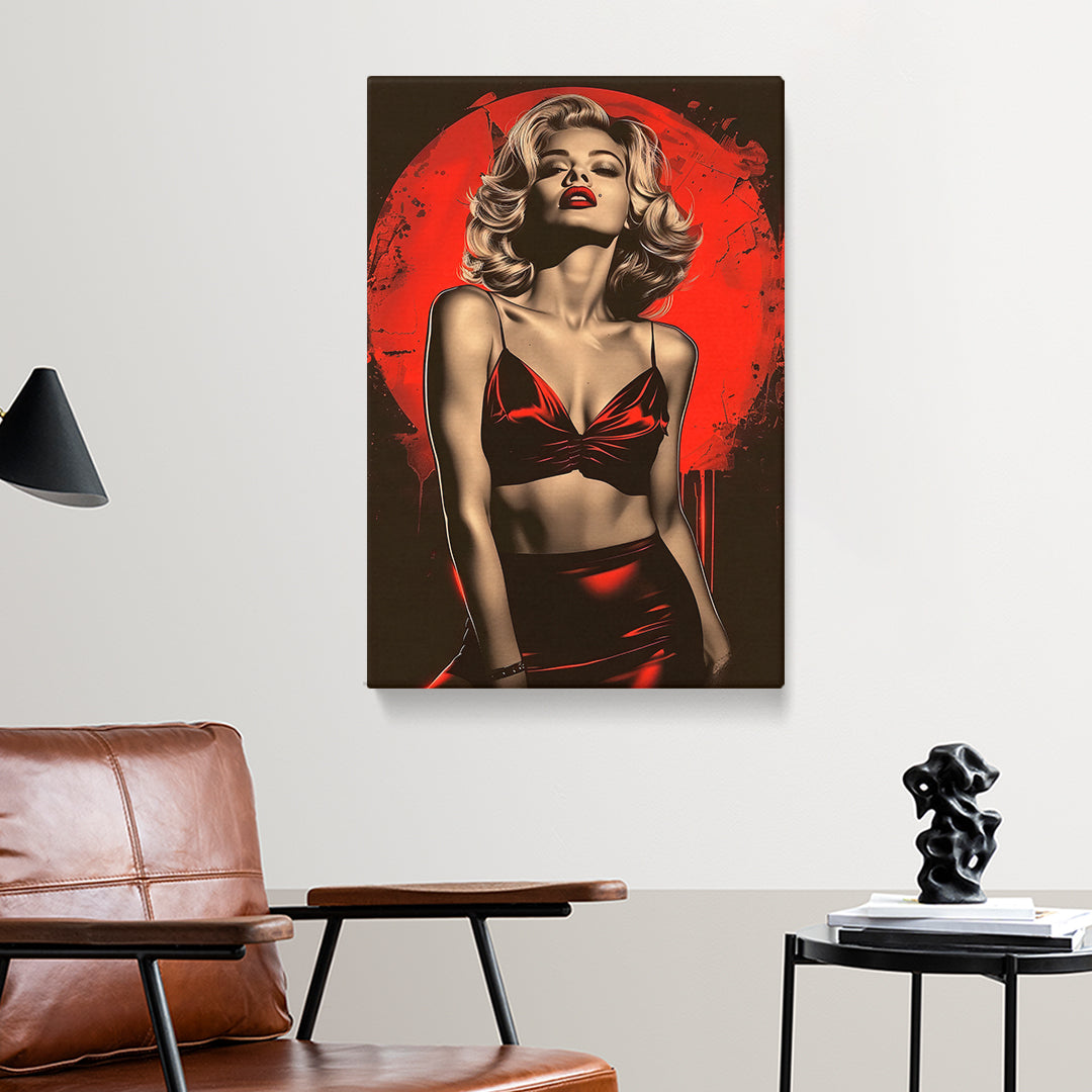 Captivating Woman in Red Canvas Print ArtLexy 1 Panel 16"x24" inches 