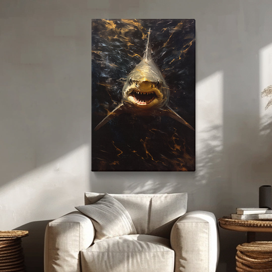 Fierce Shark Attack Canvas Print ArtLexy   