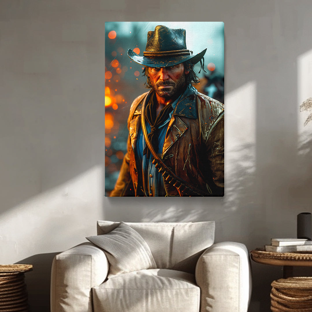 Rugged Cowboy Portrait Canvas Print ArtLexy   