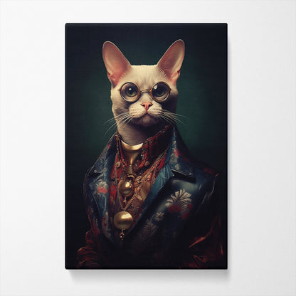 Aristocratic Cat with Glasses Canvas Print ArtLexy   