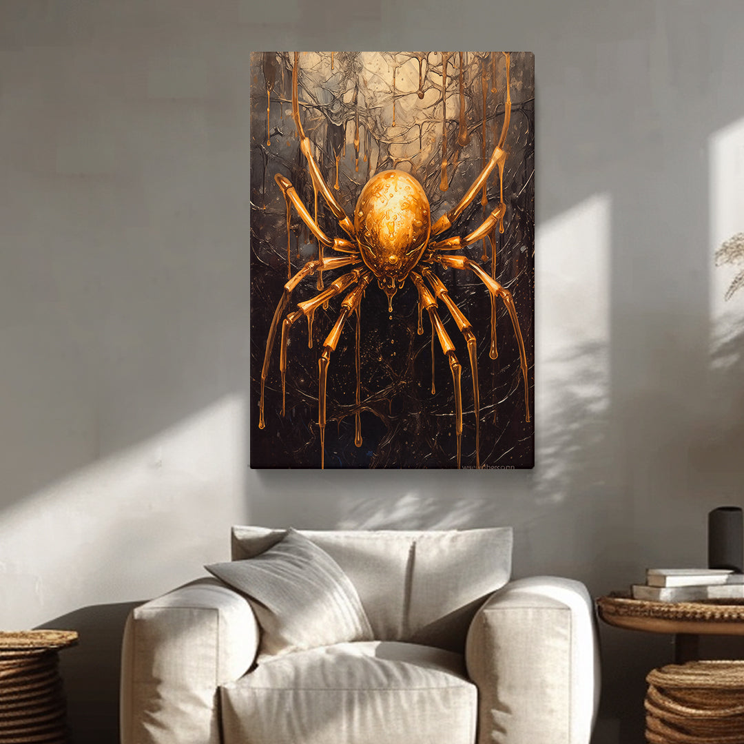 Gleaming Golden Spider Canvas Print ArtLexy   