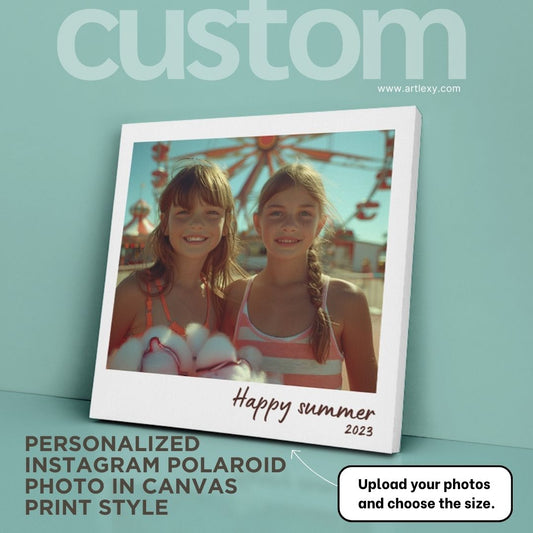 Personalized instagram polaroid photo in Canvas Print style Custom Canvas Prints ArtLexy   