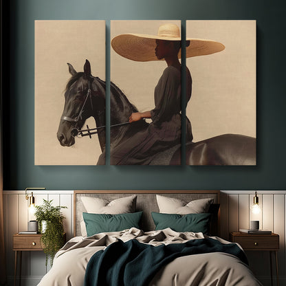 Elegant Woman Rider on Horse Canvas Print ArtLexy   