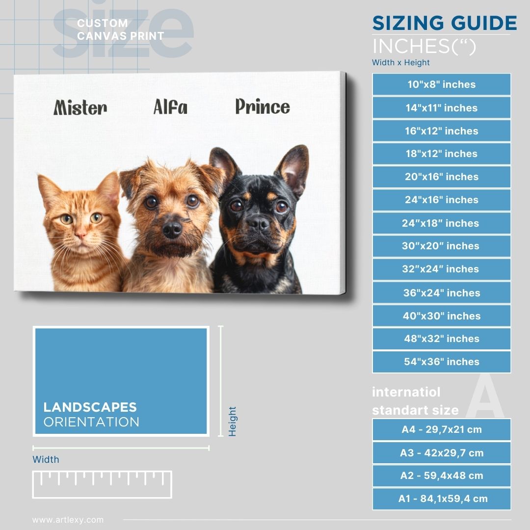 Print Your Pets On Canvas Custom Canvas Prints ArtLexy Landscape orientation 10″x8″ inches 