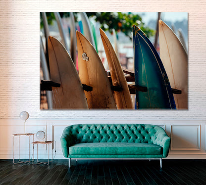 Surf Boards on Weligama Beach Sri Lanka Canvas Print ArtLexy   