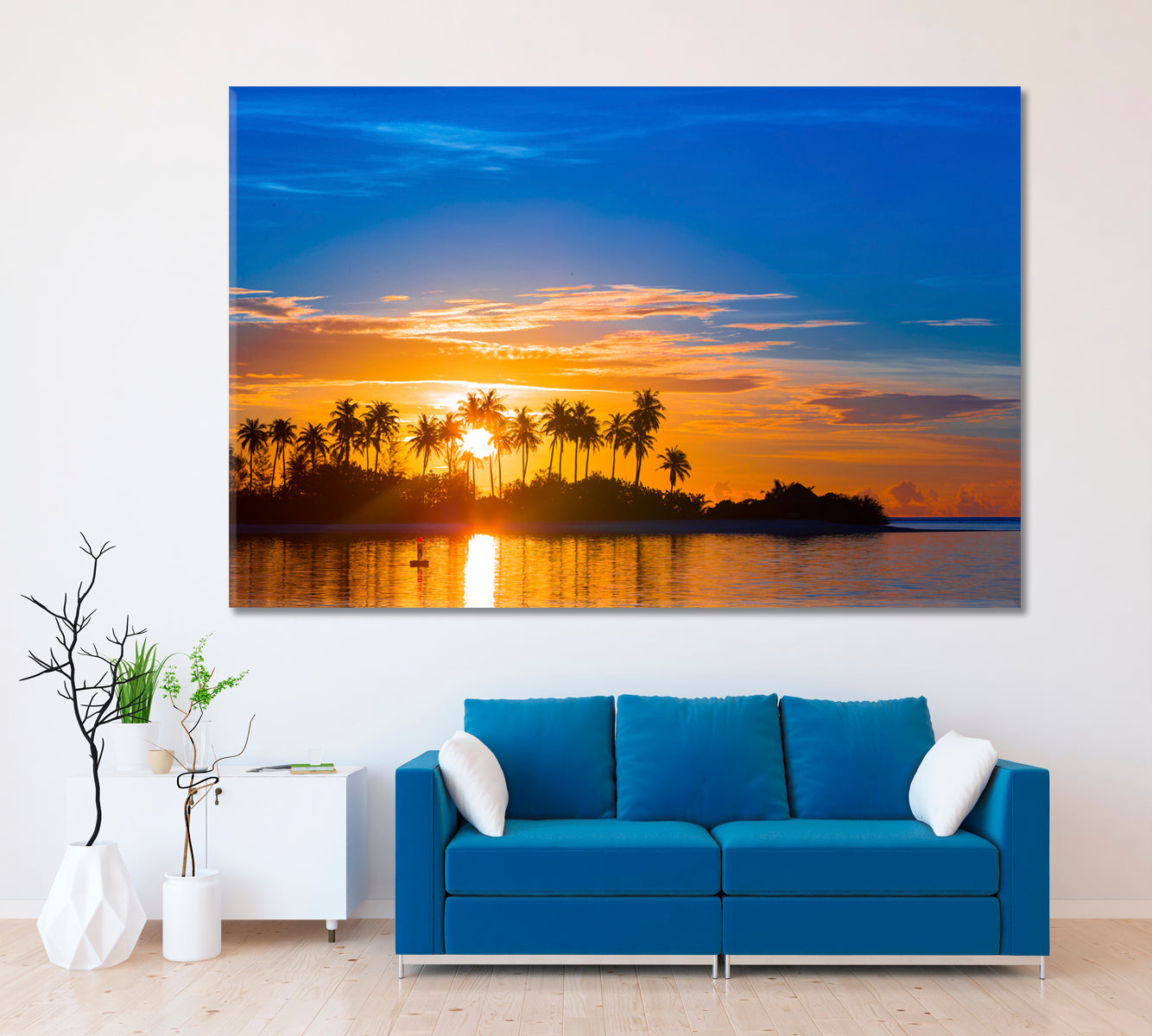 Colorful Sunset Over Indian Ocean Maldives Canvas Print ArtLexy   