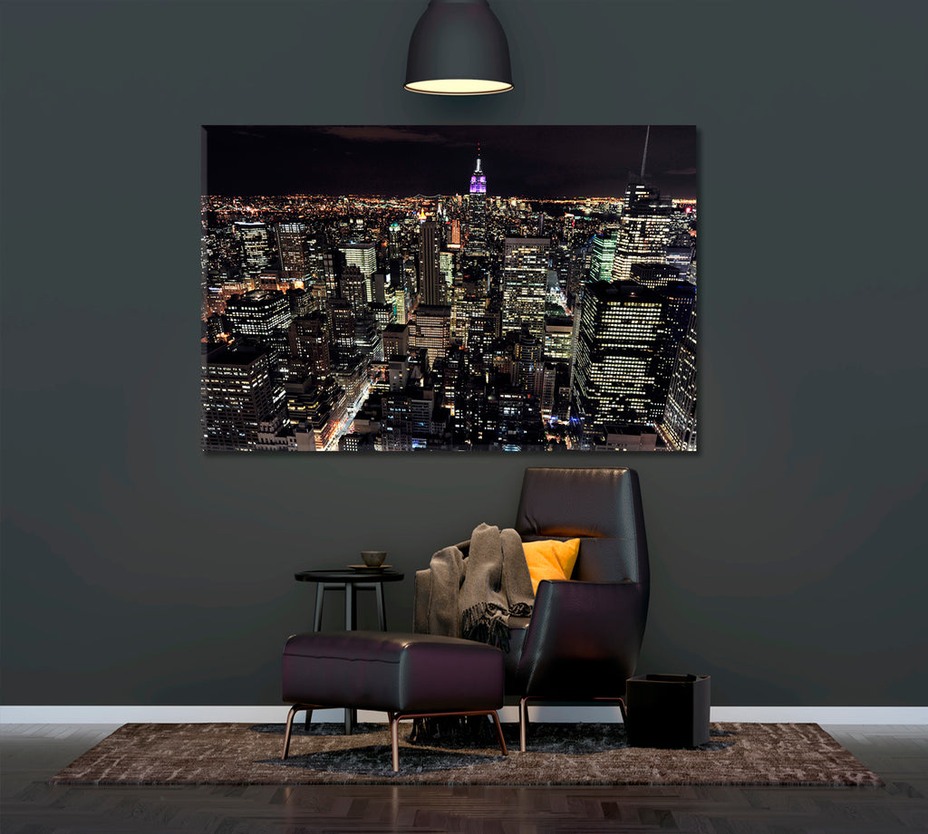 Empire State Building at Night Canvas Print ArtLexy   
