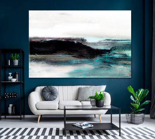 Abstract Sea Landscape Canvas Print ArtLexy 1 Panel 24"x16" inches 