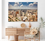 Downtown Detroit Skyline Canvas Print ArtLexy 1 Panel 24"x16" inches 
