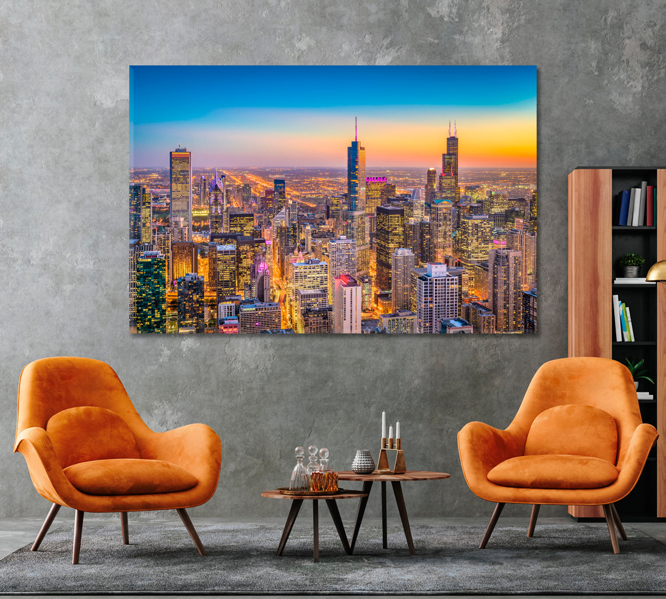 Chicago City Skyline USA Canvas Print ArtLexy   