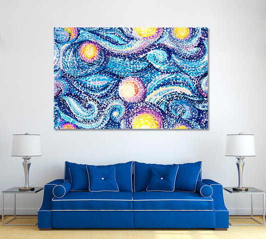 Starry Night Canvas Print ArtLexy 1 Panel 24"x16" inches 