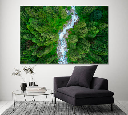 Mountain River in Italian Alps Canvas Print ArtLexy 1 Panel 24"x16" inches 