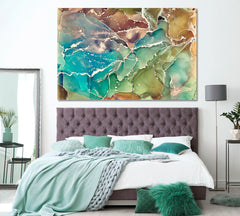 Liquid Multicolor Marble with Veins Canvas Print ArtLexy 1 Panel 24"x16" inches 