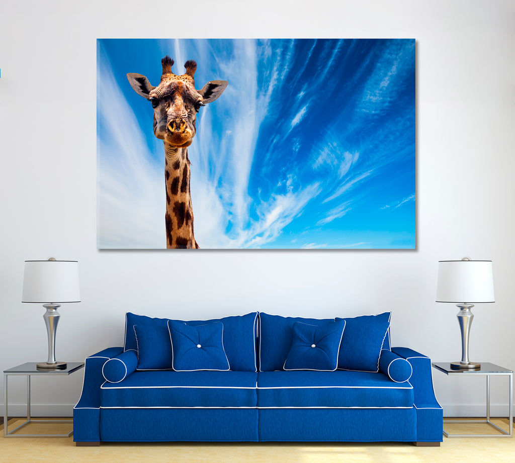 Giraffe Portrait Canvas Print ArtLexy 1 Panel 24"x16" inches 