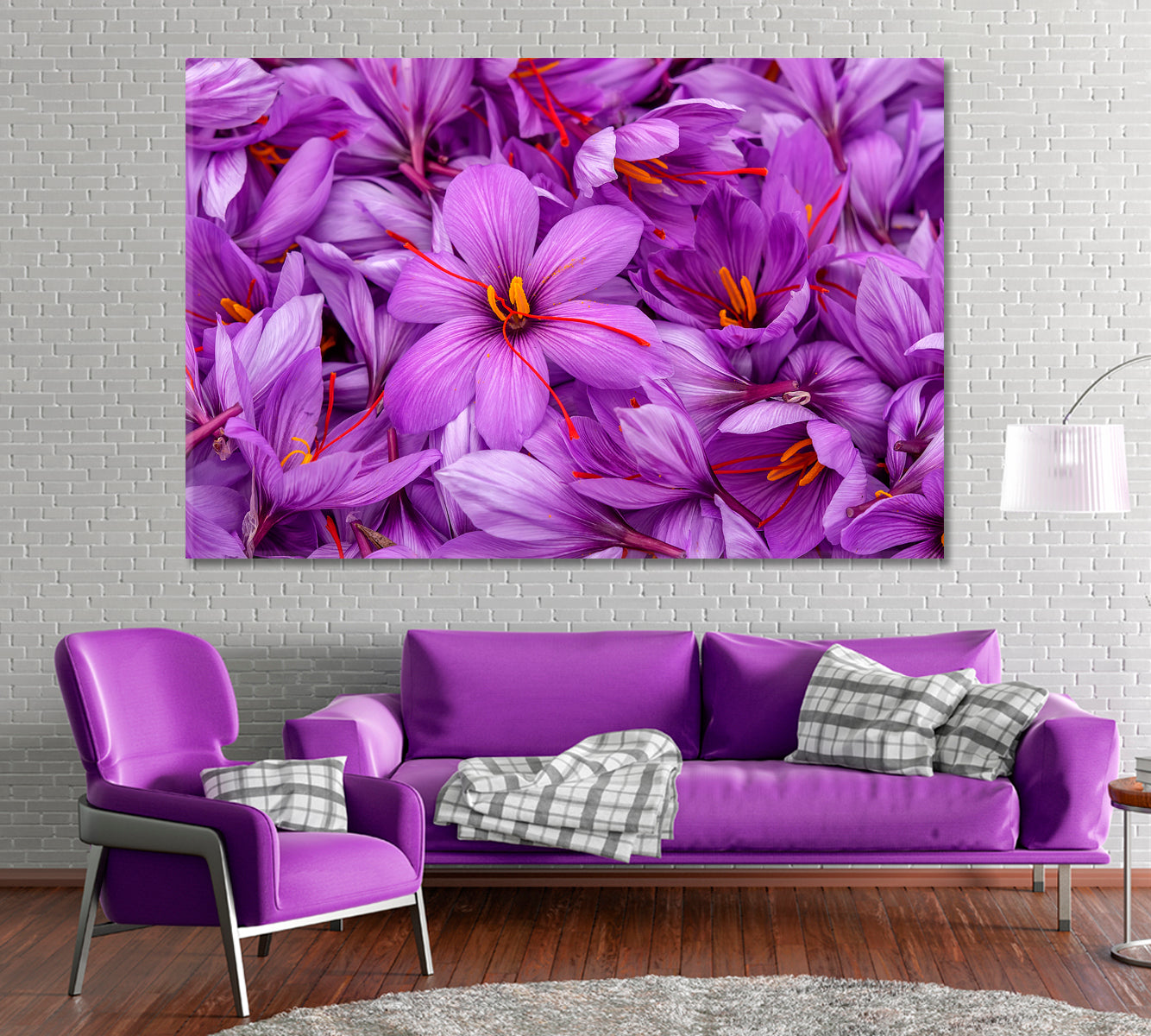 Saffron Flowers Canvas Print ArtLexy 1 Panel 24"x16" inches 