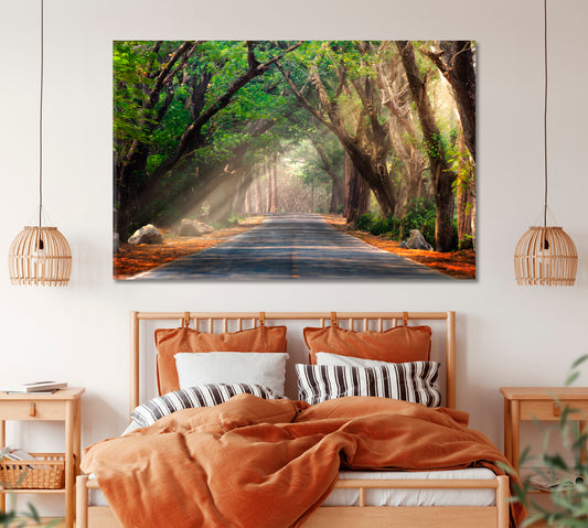 Beautiful Tree Tunnel Canvas Print ArtLexy 1 Panel 24"x16" inches 