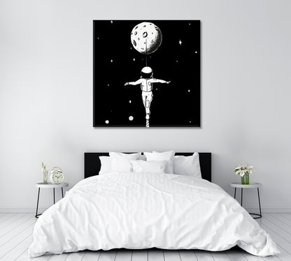 Astronaut Walking a Tightrope in Space Canvas Print ArtLexy   
