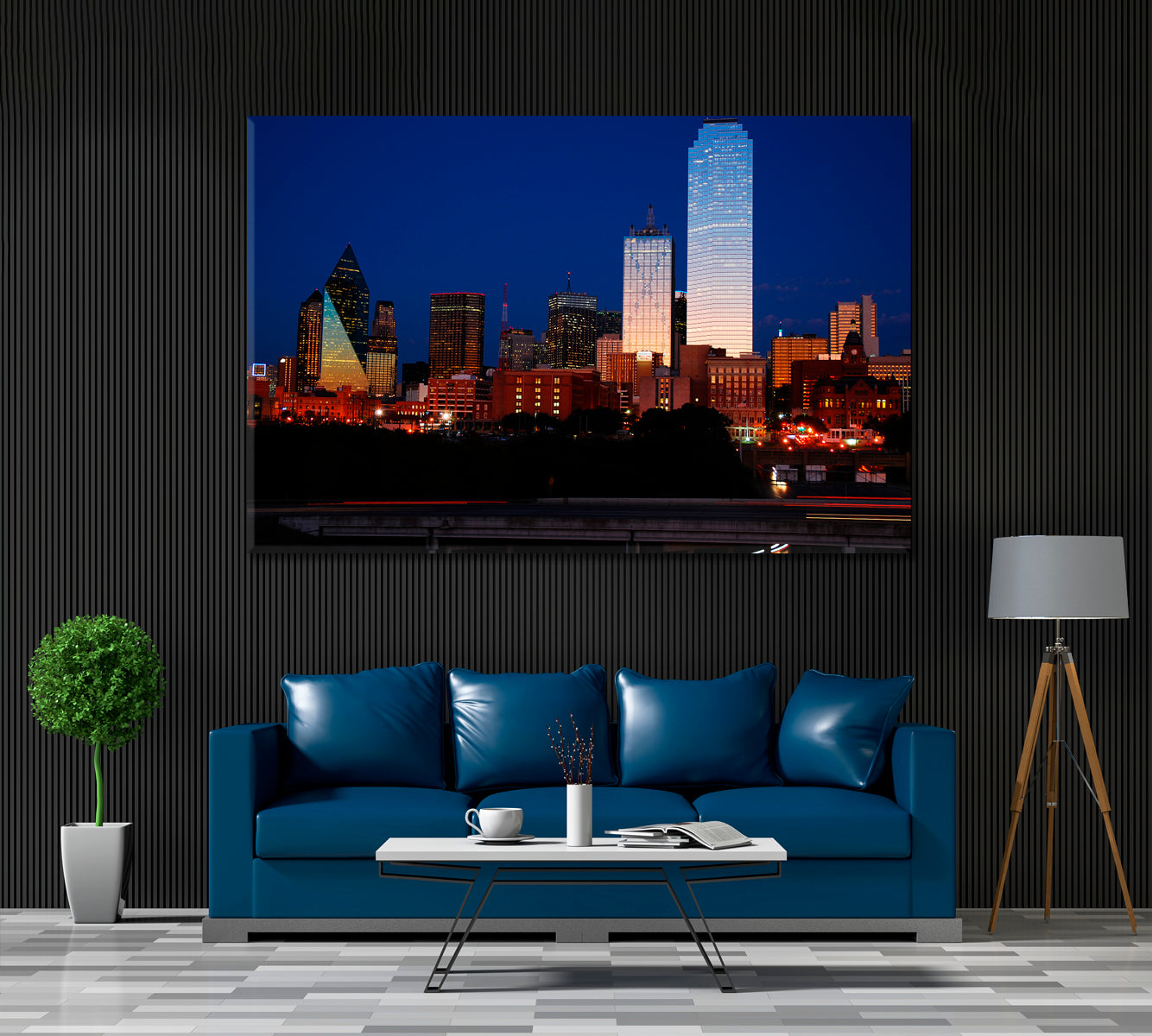 Dallas Skyscrapers at Dusk Canvas Print ArtLexy 1 Panel 24"x16" inches 