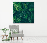 Green Leaves Canvas Print ArtLexy 1 Panel 12"x12" inches 