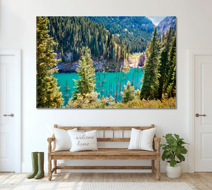 Kaindy Lake Kazakhstan Canvas Print ArtLexy 1 Panel 24"x16" inches 