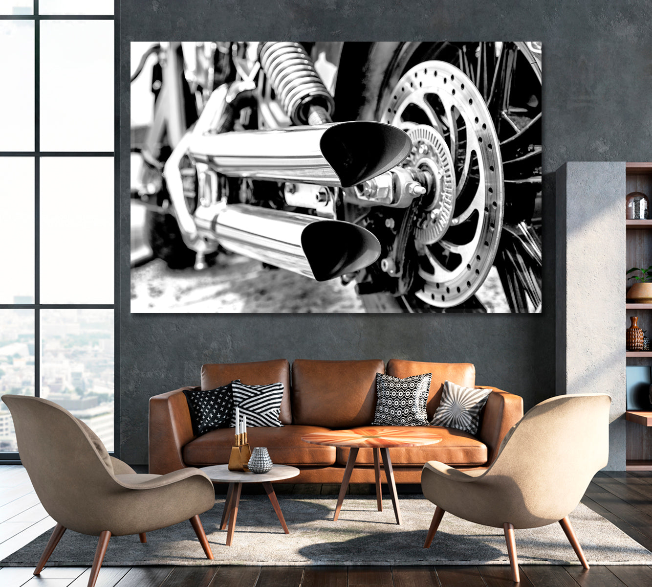 American Chopper Motorcycle Canvas Print ArtLexy 1 Panel 24"x16" inches 